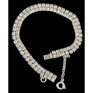 Sparkling Double Strand Rhinestone Necklace Vintage 7.5 Inches